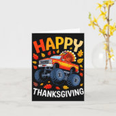 Funny Monster Truck Turkey Happy Thanksgiving For Karte (Gelbe Blume)