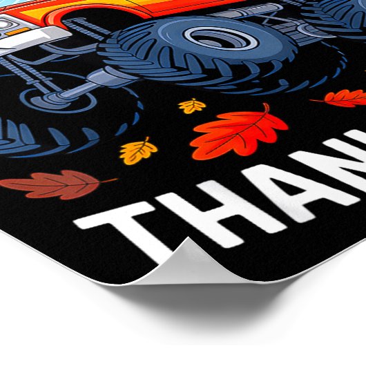 Funny Monster Truck Turkey Happy Thanksgiving For Poster (Ecke)