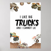Funny Monster Trucks Poster Boys Party Deco (Vorne)
