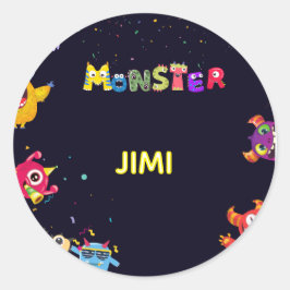 Funny MonsterKids Birthday Party Stickers