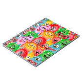 Funny Monsters, Aquarellfarben Nahtloses Muster. Notizblock (Linke Seite)