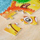 Funny Monsters, Aquarellfarben Nahtloses Muster. Puzzle (Seite)