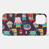 Funny Monsters Cartoon Nahtloses Muster Case-Mate iPhone Hülle (Rückseite (Horizontal))