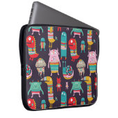 Funny Monsters Cartoon Nahtloses Muster Laptopschutzhülle (Vorne Rechts)