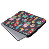 Funny Monsters Cartoon Nahtloses Muster Laptopschutzhülle (Vorne Knopf)