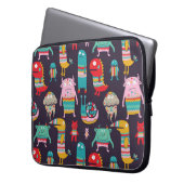 Funny Monsters Cartoon Nahtloses Muster Laptopschutzhülle (Vorderseite Links)