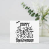 Funny Monsters - Halloween Postkarte (Stehend Vorderseite)