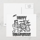 Funny Monsters - Halloween Postkarte (Vorne/Hinten)