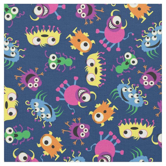 Funny Monsters Niedlich Kids Decke Stoff (Nahaufnahme)