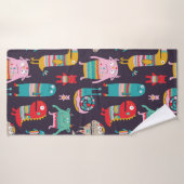Funny monsters seamless pattern badehandtuch (Badehandtuch)