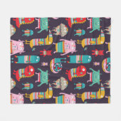 Funny monsters seamless pattern fleecedecke (Vorderseite (Horizontal))