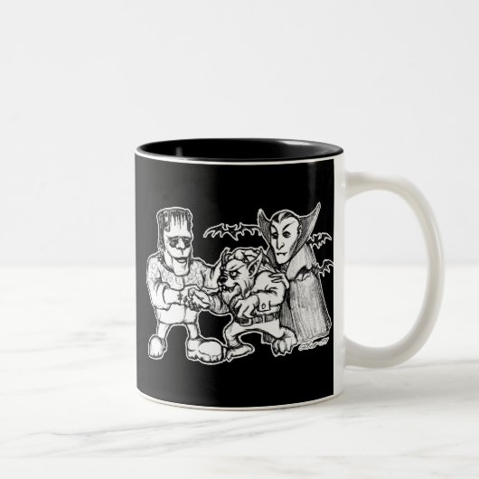 Funny Monsters Zweifarbige Tasse (Rechts)