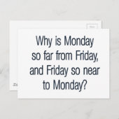 Funny Montag Zitat Postkarte (Vorne/Hinten)