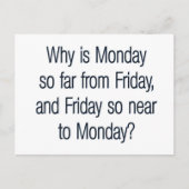 Funny Montag Zitat Postkarte (Vorderseite)