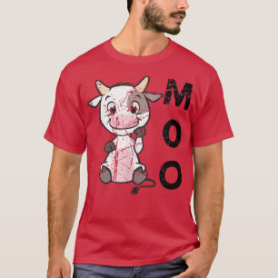 Funny Moo Baby Cow Bauer Leben Happy Cow Farm Anim T-Shirt