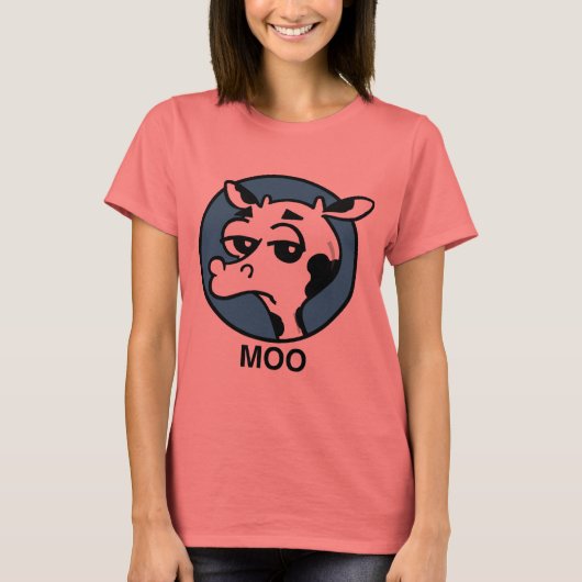 FUNNY MOO COW GRAPHIC RINGER T - SHIRT (Vorderseite)