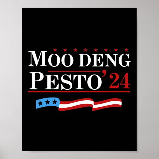 Funny Moo Deng Pesto 24 Penguin Ba Poster (Vorne)