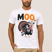 Funny Moo Turkey Thanksgiving Design T-Shirt (Vorderseite)