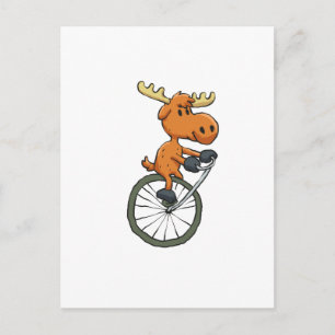 Funny Moose auf Monozytom   Hintergrundfarbe auswä Postkarte