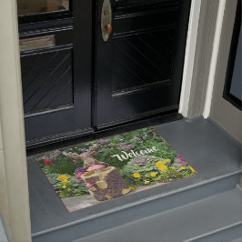 Funny Moose Blumengarten Foto Fußmatte