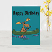Funny Moose Canoeing Design Karte (Gelbe Blume)