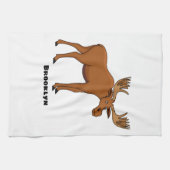 Funny moose cartoon illustration geschirrtuch (Horizontal)
