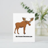 Funny moose cartoon illustration postkarte (Stehend Vorderseite)