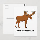 Funny moose cartoon illustration postkarte (Vorne/Hinten)