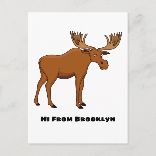 Funny moose cartoon illustration postkarte (Vorderseite)