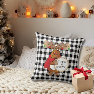 Funny Moose Cartoon Land Rustikale Weihnachten Kissen