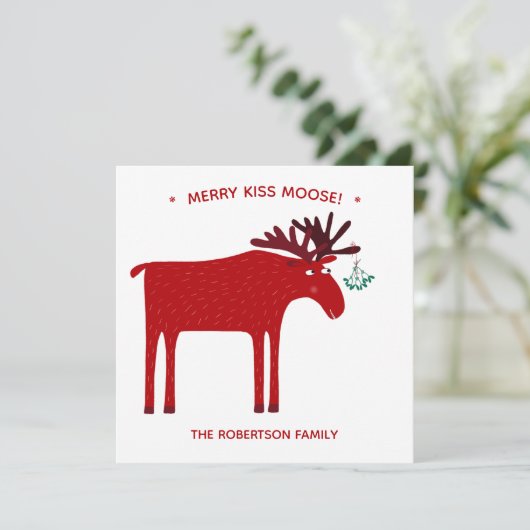 Funny Moose Feiertagskarte (Stehend Vorderseite)