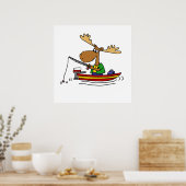 Funny Moose Fishing Cartoon Poster (Küche)