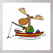 Funny Moose Fishing Cartoon Poster (Vorne)