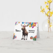 Funny Moose Geburtstag Gruß mit Balloons & Geschen Karte (Gelbe Blume)