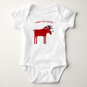 Funny Moose Holiday Baby Strampler