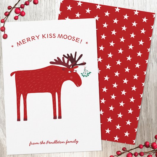 Funny Moose Holiday Card Feiertagskarte