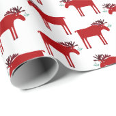 Funny Moose Holiday Geschenkpapier (Rolleneckpunkt)