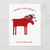 Funny Moose Holiday Postcard Feiertagspostkarte (Vorderseite)