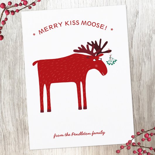 Funny Moose Holiday Postcard Feiertagspostkarte