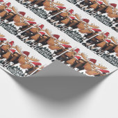 Funny Moose in Weihnachtsmannmützen Weihnachten Ab Geschenkpapier (Ecke)