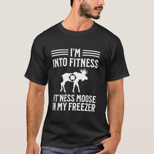 Funny Moose Junting Hunter Long Sleeve T Shirt (Vorderseite)
