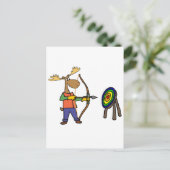 Funny Moose Praxis Bogenschießen Postkarte (Stehend Vorderseite)