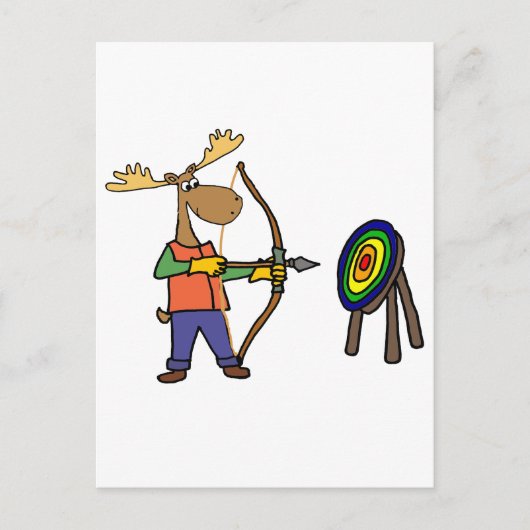 Funny Moose Praxis Bogenschießen Postkarte (Vorderseite)