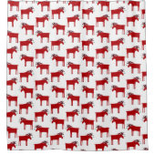 Funny Moose Red und White Holiday Duschvorhang (Vorderseite)
