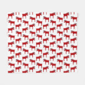 Funny Moose Red und White Holiday Fleecedecke (Vorderseite (Horizontal))