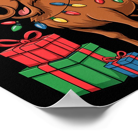 Funny Moose Santa Hat Animals Lovers Ugly Christma Poster (Ecke)