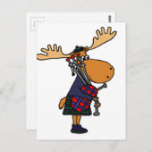 Funny Moose Spielen Bagpipe Art Postkarte (Vorne/Hinten)