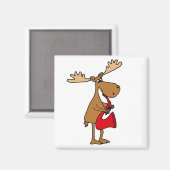 Funny Moose spielt Rote Saxophone Kunst Magnet (Vorderseite/Rückseite)