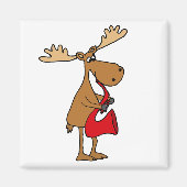Funny Moose spielt Rote Saxophone Kunst Magnet (Vorne)