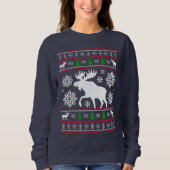 FUNNY MOOSE UGLY XMAS SWEATER CHRISTMAS SWEATSHIRT (Vorderseite)
